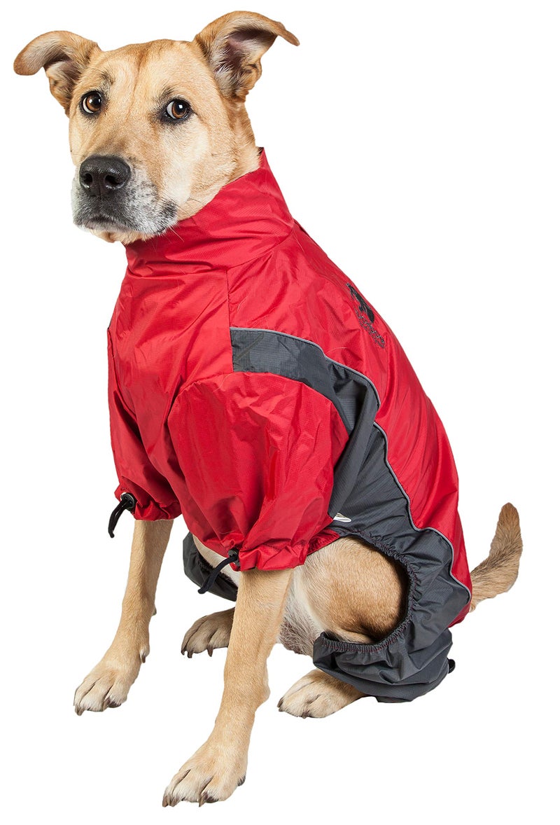 PuTwo TOUCHDOG 'Quantum-Ice' Full Body Bodied Adjustable and 3M Reflective Pet Dog Coat Jacket w/ Blackshark Technology, Large, Red, Charcoal Grey - Image 4